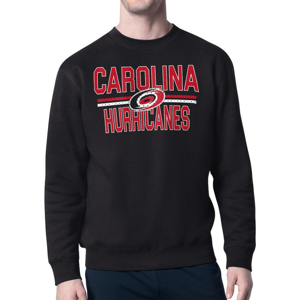 NHL Carolina Hurricanes Starter Mesh Look Team Name Logo Pullover Sweatshirt