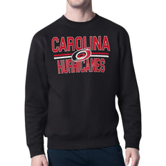 NHL Carolina Hurricanes Starter Mesh Look Team Name Logo Pullover Sweatshirt