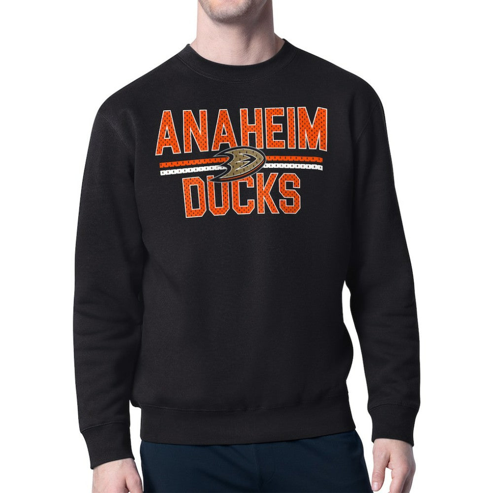 NHL Anaheim Ducks Starter Mesh Look Team Name Logo Pullover Sweatshirt
