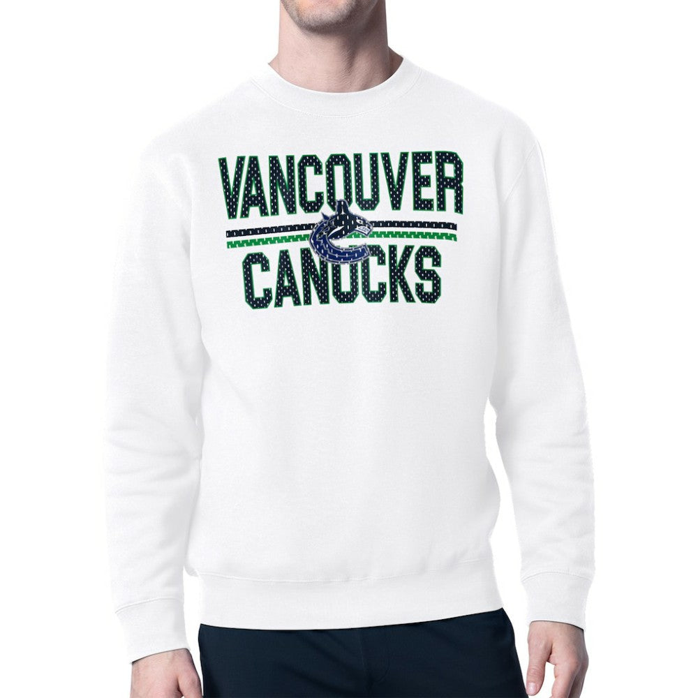 NHL Vancouver Canucks Starter Mesh Look Team Name Logo Pullover Sweatshirt