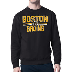 NHL Boston Bruins Starter Mesh Look Team Name Logo Pullover Sweatshirt