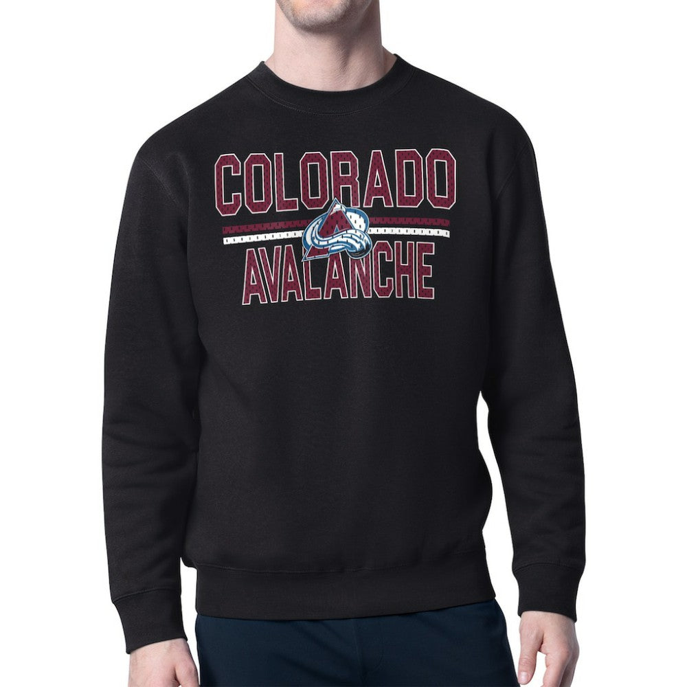 NHL Colorado Avalanche Starter Mesh Look Team Name Logo Pullover Sweatshirt