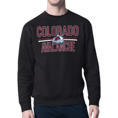NHL Colorado Avalanche Starter Mesh Look Team Name Logo Pullover Sweatshirt