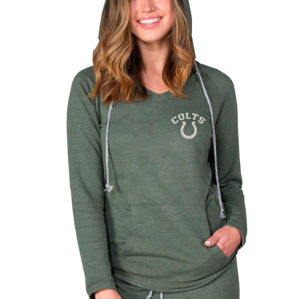Concepts Sport Women's Mainstream Terry Tri-Blend V-Neck Pullover Hoodie - Indianapolis Colts Hoodies
