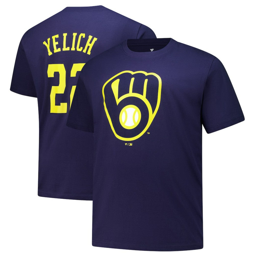 Navy Christian Yelich Milwaukee Brewers Fanatics Big & Tall Name & Number T-Shirt
