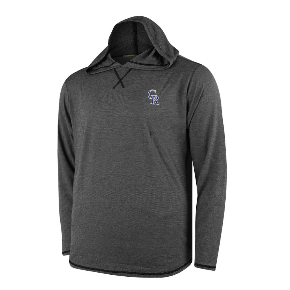 Black Colorado Rockies Butter Stripe Tri-Blend Long Sleeve Hoodie T-Shirt - Black