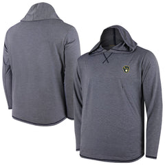 Navy Milwaukee Brewers Butter Stripe Tri-Blend Long Sleeve Hoodie T-Shirt - Navy