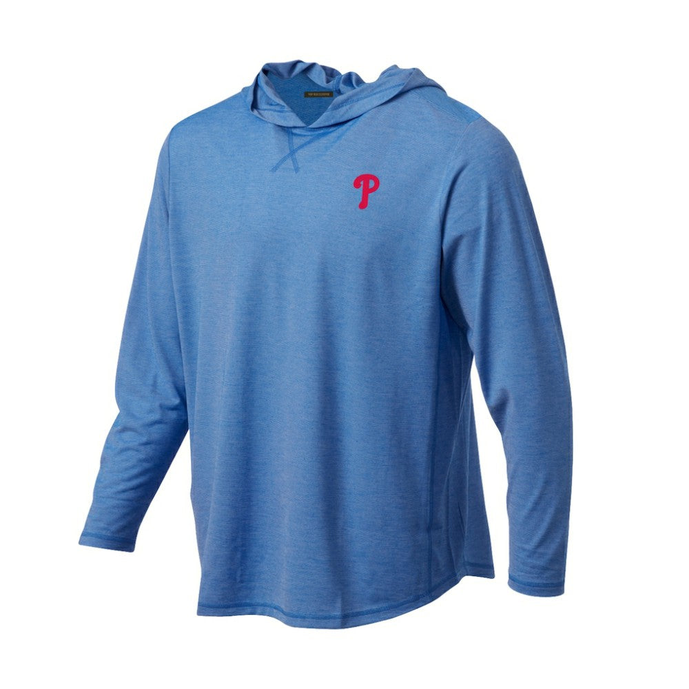 Royal Philadelphia Phillies Butter Stripe Tri-Blend Long Sleeve Hoodie T-Shirt - Royal