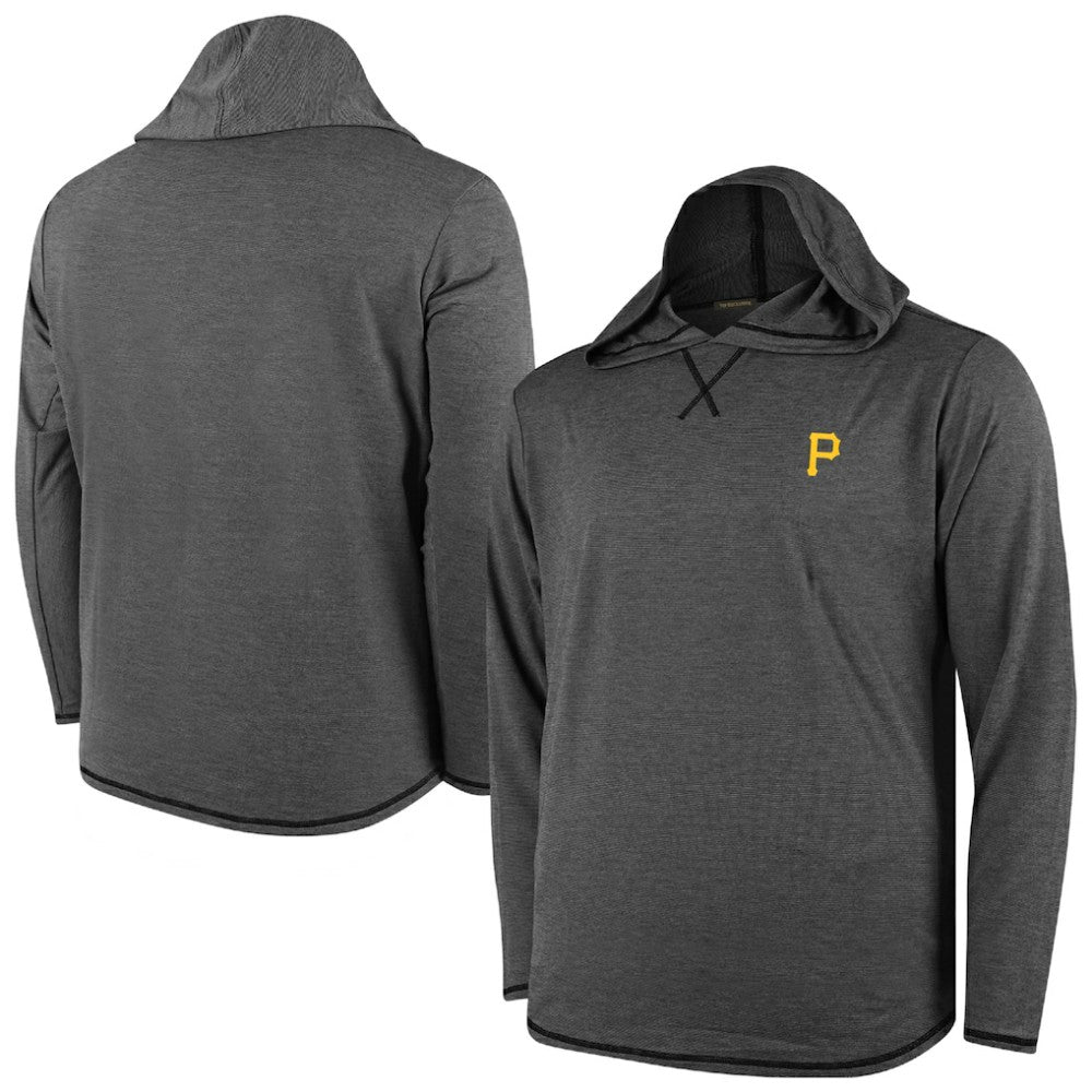 Black Pittsburgh Pirates Butter Stripe Tri-Blend Long Sleeve Hoodie T-Shirt - Black