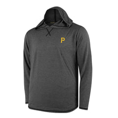 Black Pittsburgh Pirates Butter Stripe Tri-Blend Long Sleeve Hoodie T-Shirt - Black