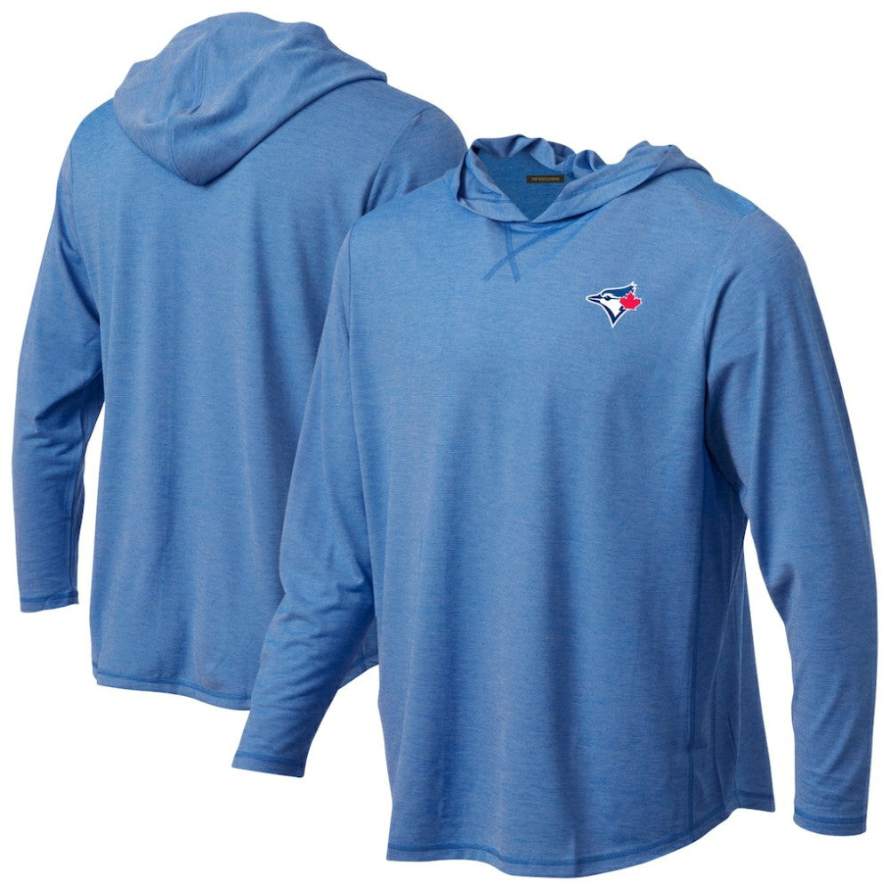 Royal Toronto Blue Jays Butter Stripe Tri-Blend Long Sleeve Hoodie T-Shirt - Royal