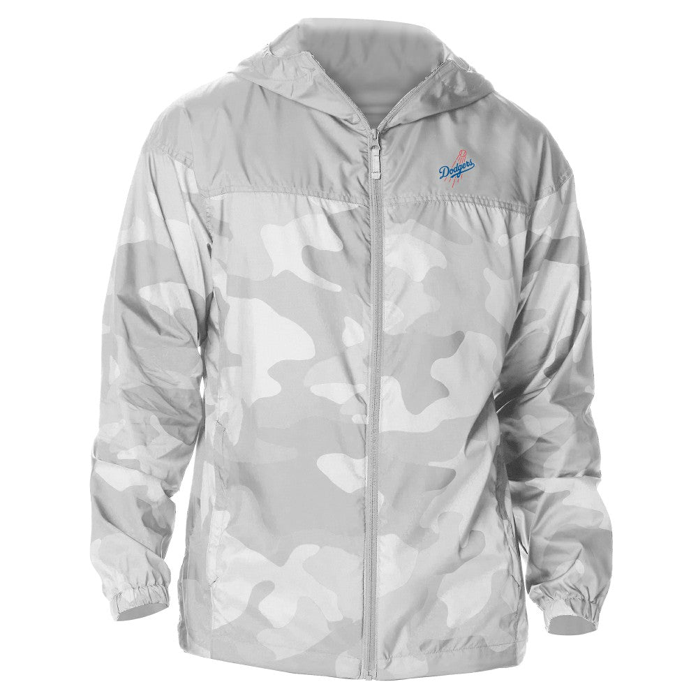 Gray Los Angeles Dodgers Columbia Camo Flash Challenger Full-Zip Windbreaker Jacket