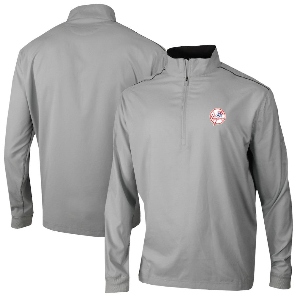 Gray New York Yankees Columbia Omni-Wick Bogey's Paradise Quarter-Zip Top