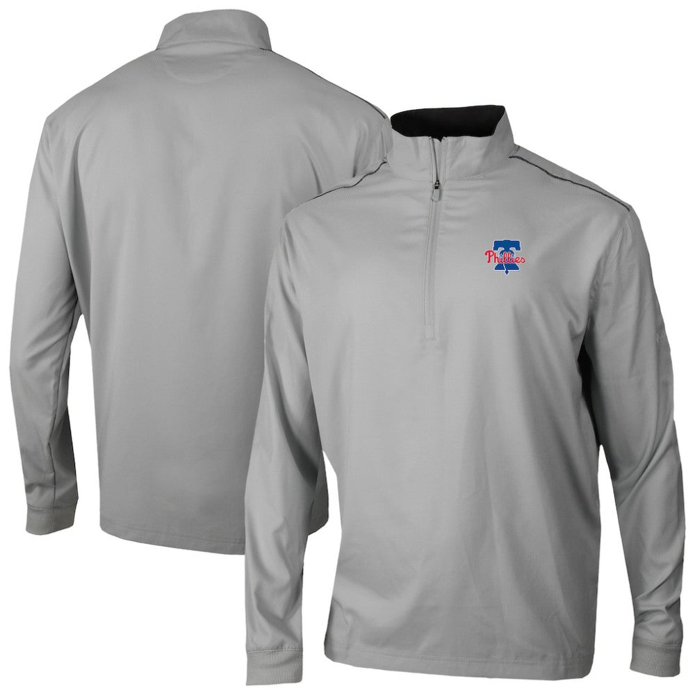 Gray Philadelphia Phillies Columbia Omni-Wick Bogey's Paradise Quarter-Zip Top