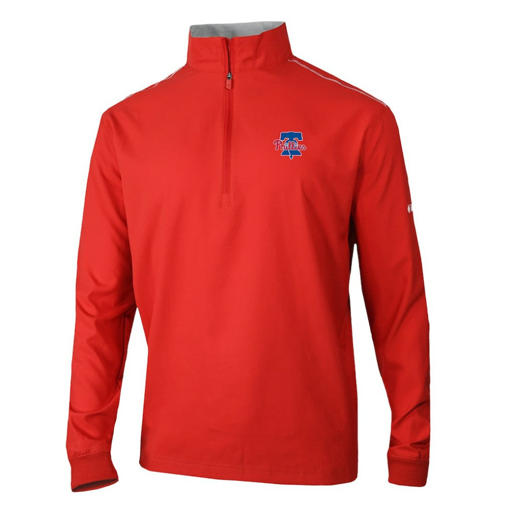 Red Philadelphia Phillies Columbia Omni-Wick Bogey's Paradise Quarter-Zip Top
