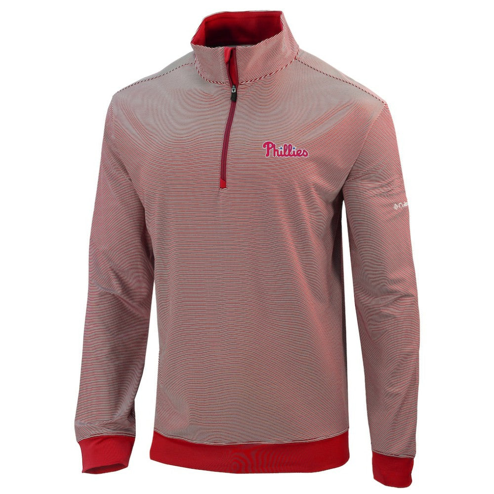 Red Philadelphia Phillies Columbia Omni-Wick Even Lie Quarter-Zip Pullover Top
