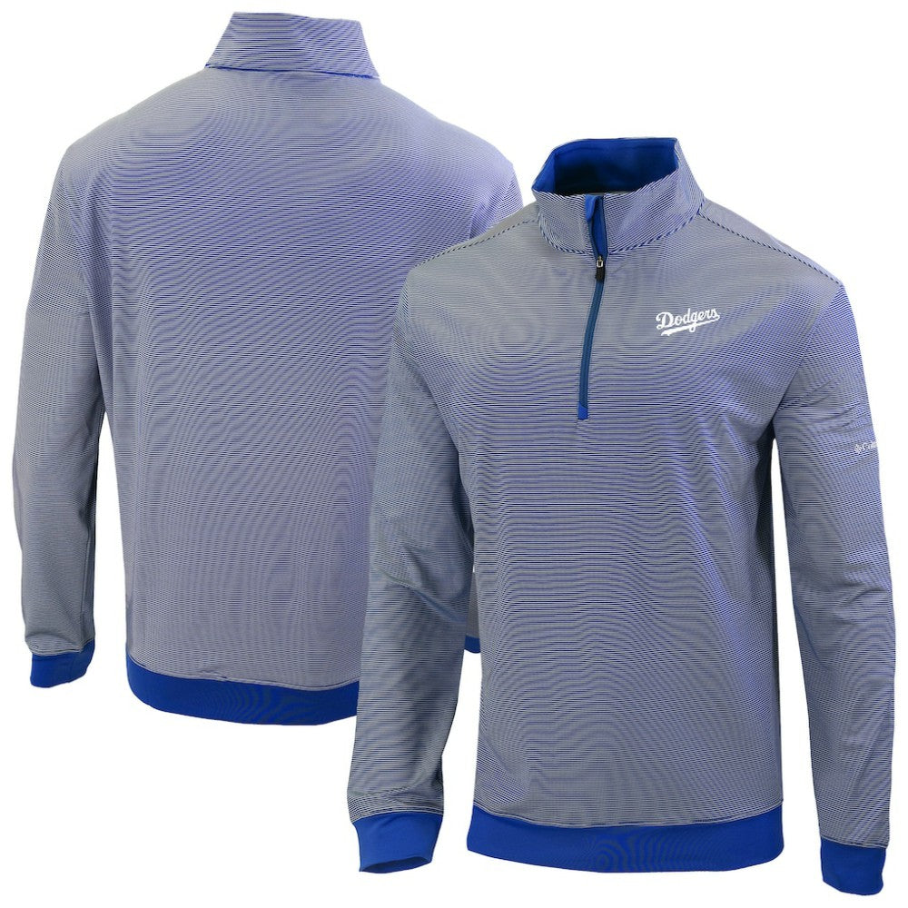 Royal Los Angeles Dodgers Columbia Omni-Wick Even Lie Quarter-Zip Pullover Top