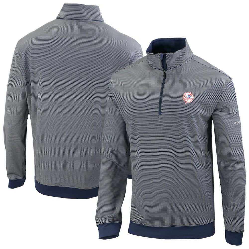 Navy New York Yankees Columbia Omni-Wick Even Lie Quarter-Zip Pullover Top