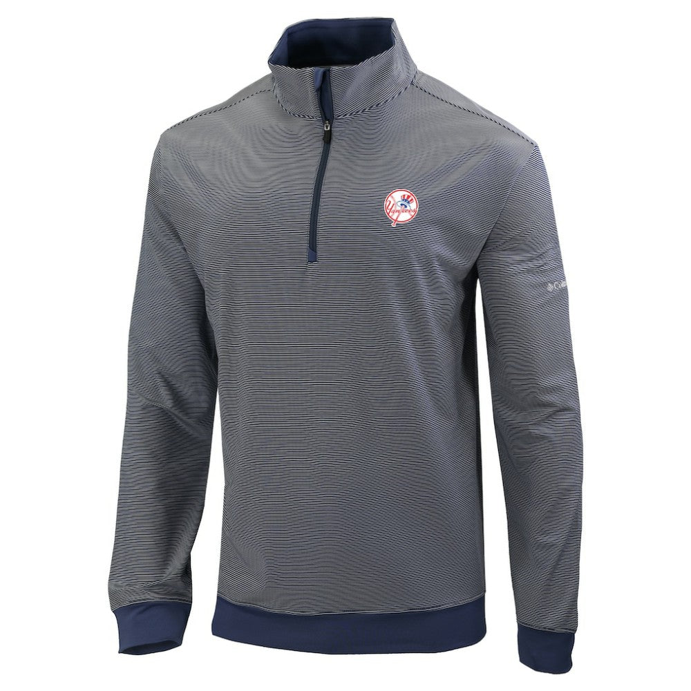 Navy New York Yankees Columbia Omni-Wick Even Lie Quarter-Zip Pullover Top