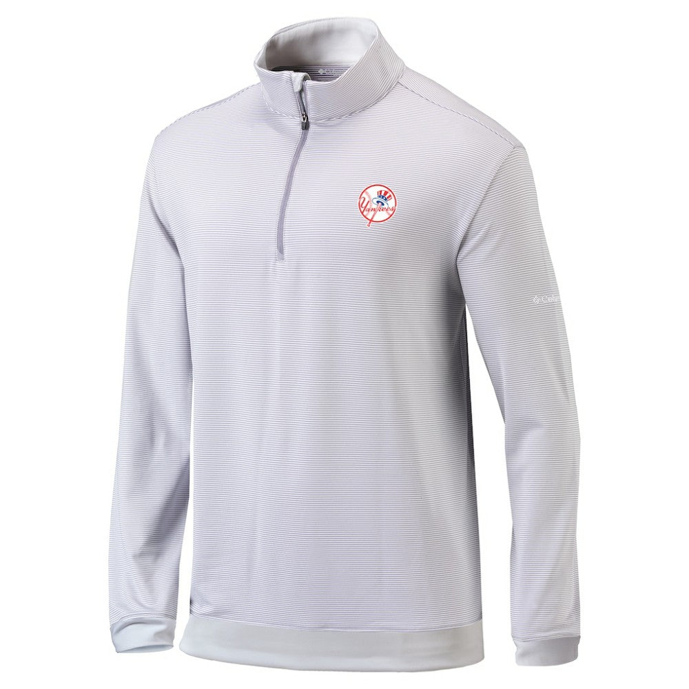 Gray New York Yankees Columbia Omni-Wick Even Lie Quarter-Zip Pullover Top