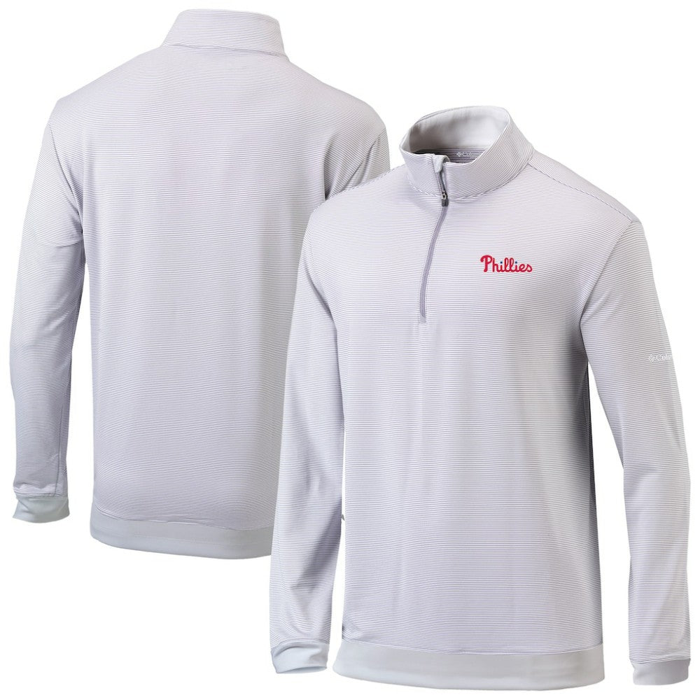 Gray Philadelphia Phillies Columbia Omni-Wick Even Lie Quarter-Zip Pullover Top