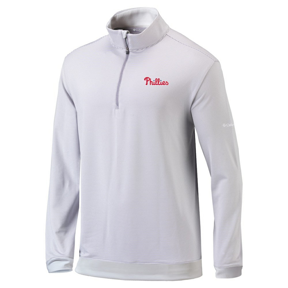 Gray Philadelphia Phillies Columbia Omni-Wick Even Lie Quarter-Zip Pullover Top