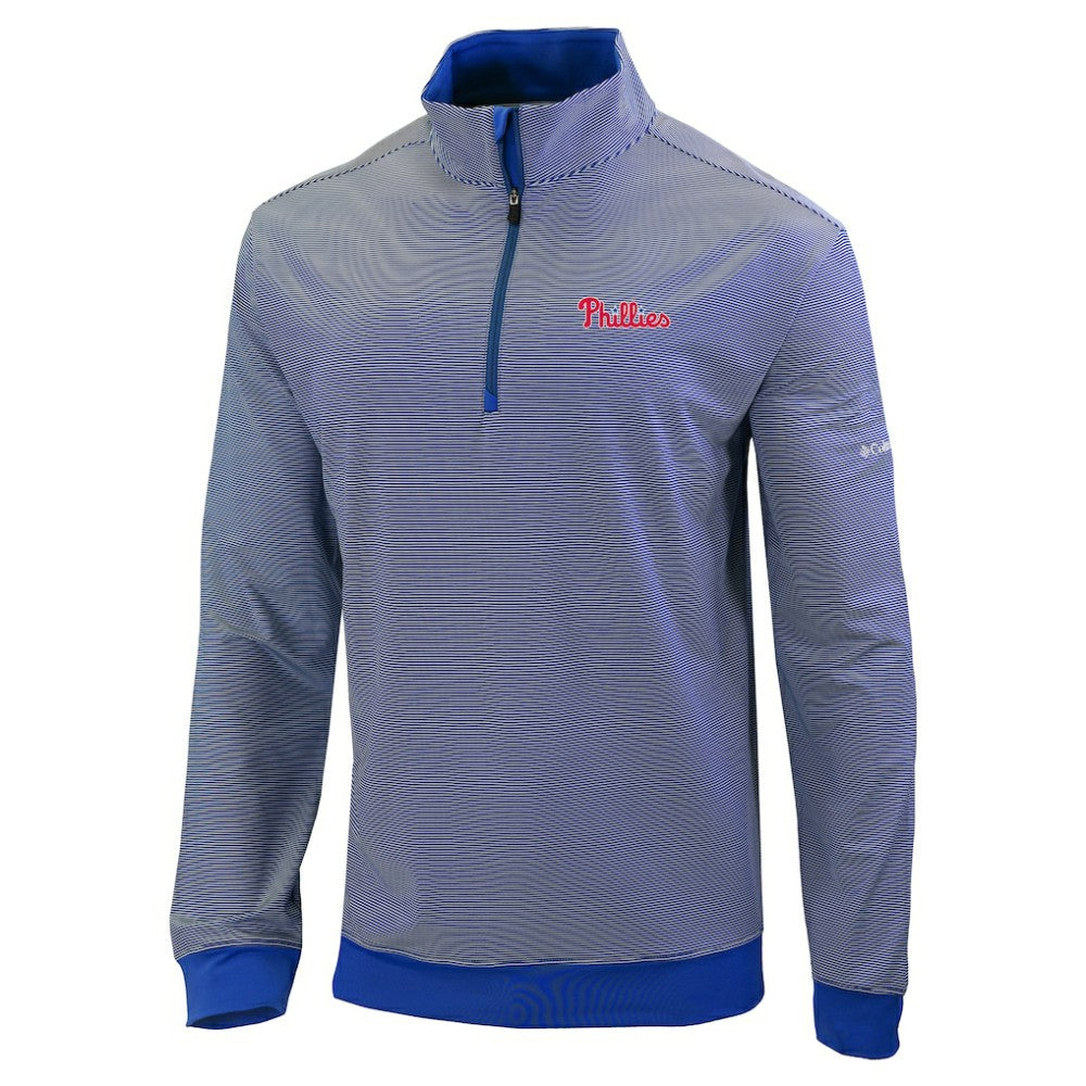 Royal Philadelphia Phillies Columbia Omni-Wick Even Lie Quarter-Zip Pullover Top