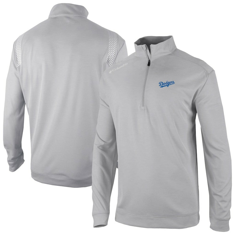 Gray Los Angeles Dodgers Columbia Oakland Downs Omni-Wick Quarter-Zip Top