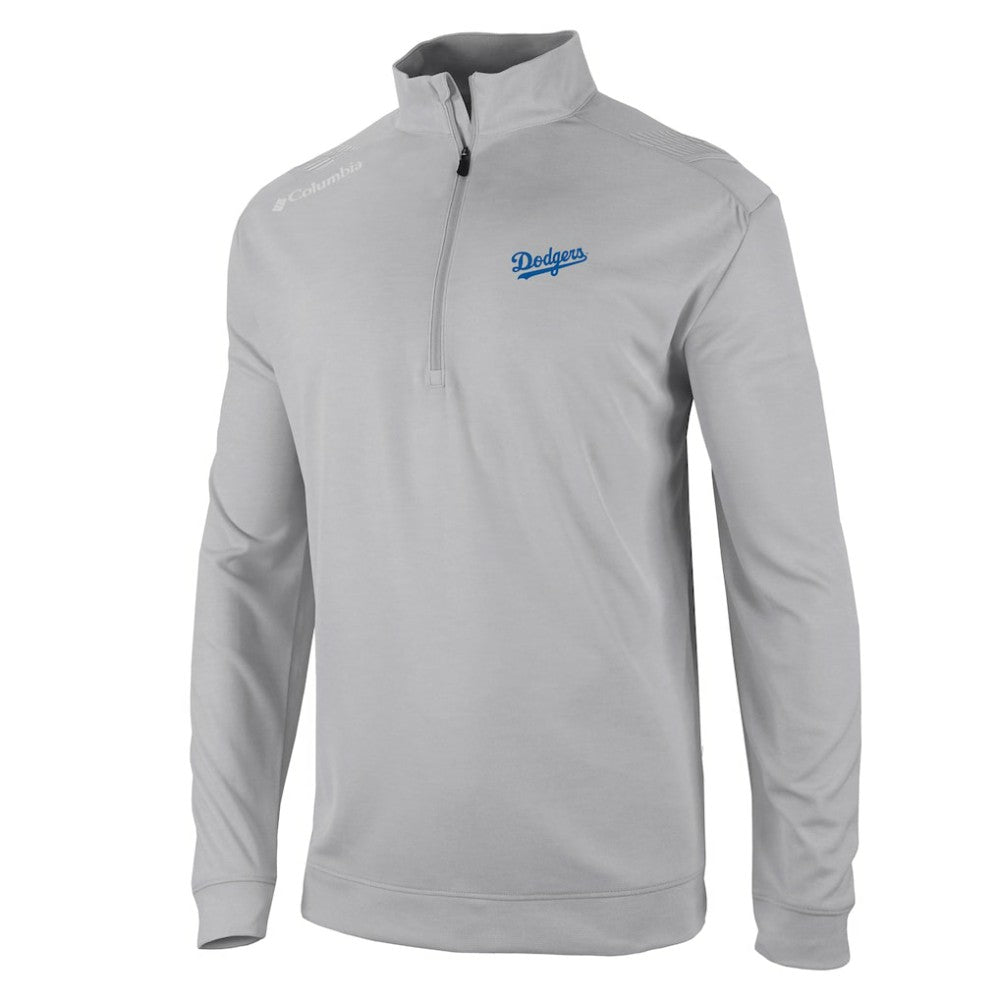 Gray Los Angeles Dodgers Columbia Oakland Downs Omni-Wick Quarter-Zip Top