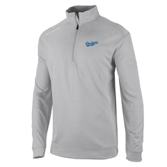 Gray Los Angeles Dodgers Columbia Oakland Downs Omni-Wick Quarter-Zip Top
