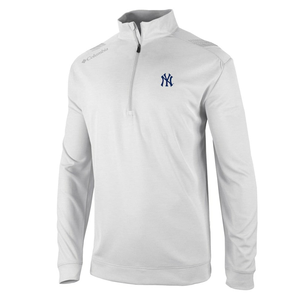 White New York Yankees Columbia Oakland Downs Omni-Wick Quarter-Zip Top