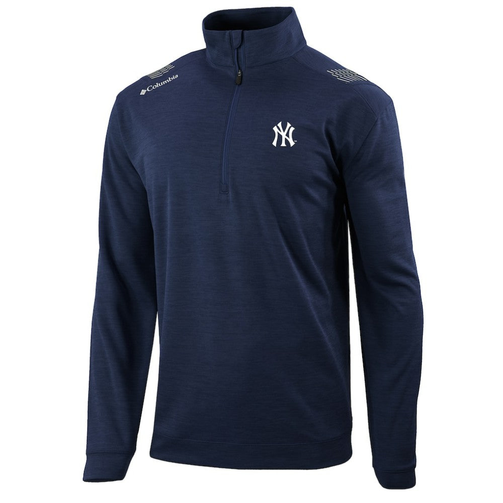 Navy New York Yankees Columbia Oakland Downs Omni-Wick Quarter-Zip Top