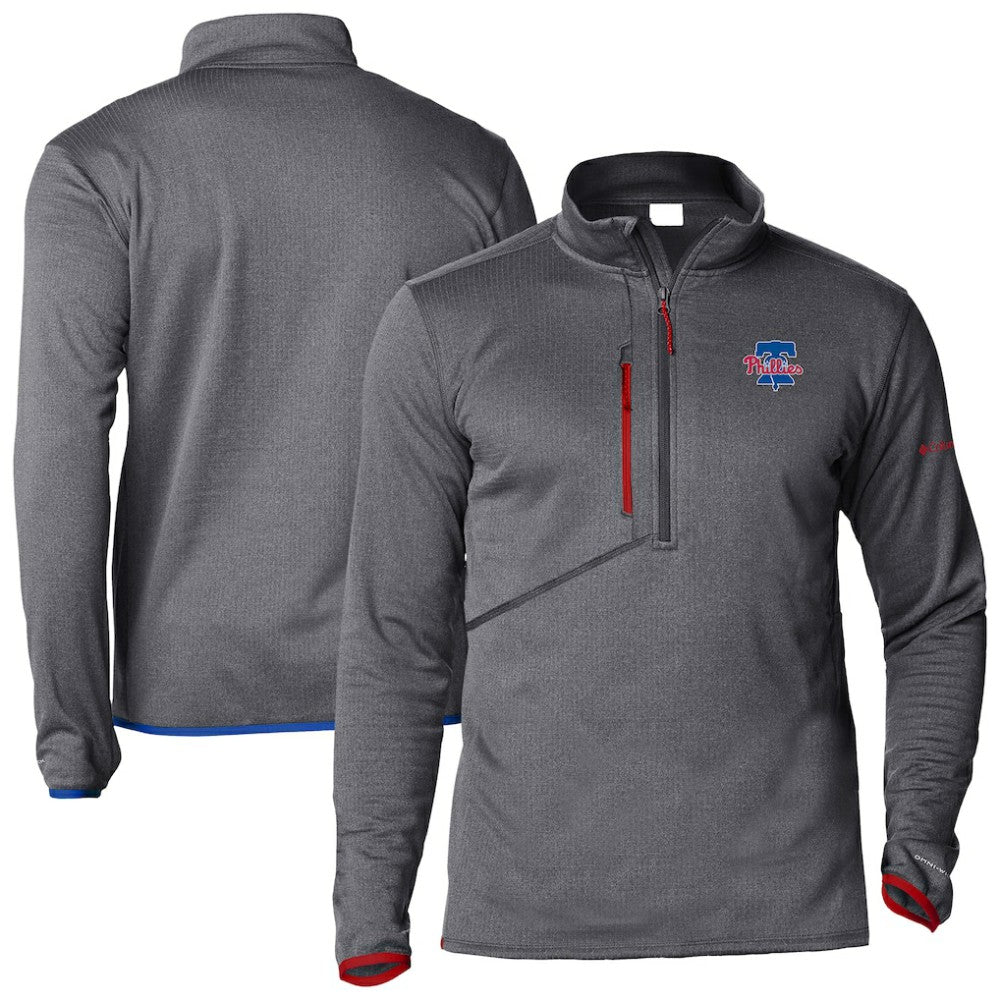Red Philadelphia Phillies Columbia Park View Omni-Wick Half-Zip Top