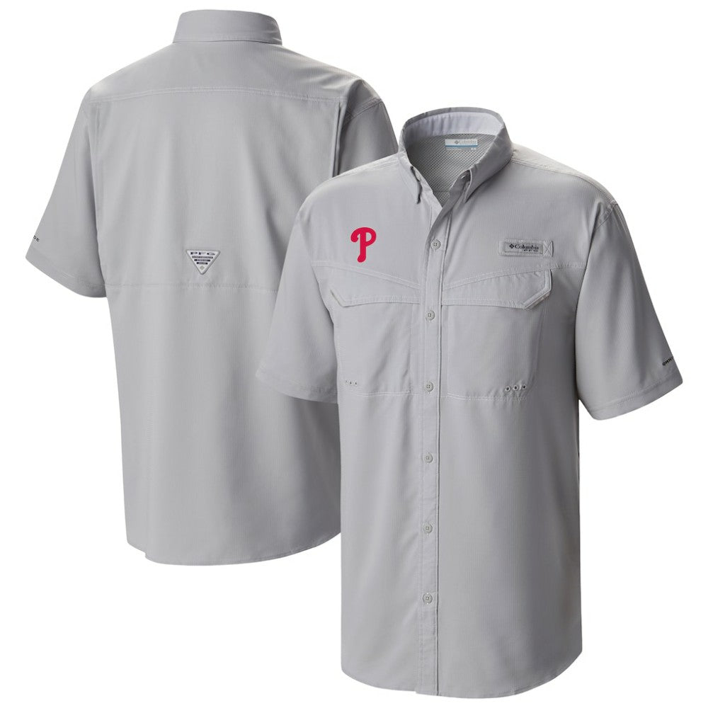 Gray Philadelphia Phillies Columbia Omni-Wick Low Drag Offshore Button-Up Shirt