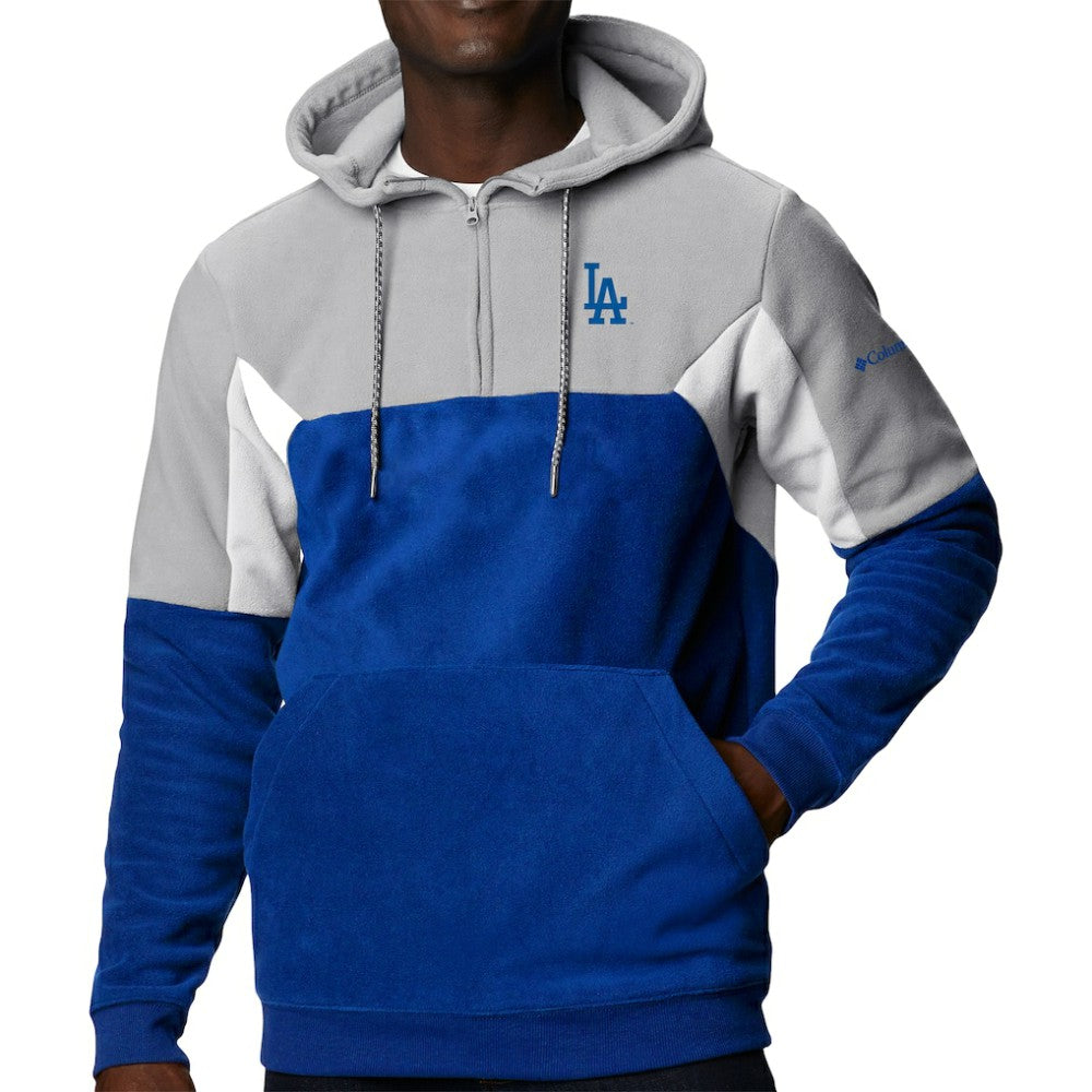 Royal Los Angeles Dodgers Columbia Lodge Fleece Quarter-Zip Hoodie