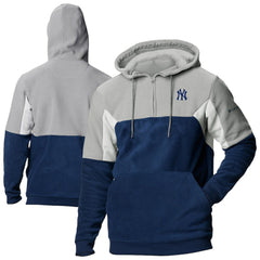 Navy New York Yankees Columbia Lodge Fleece Quarter-Zip Hoodie