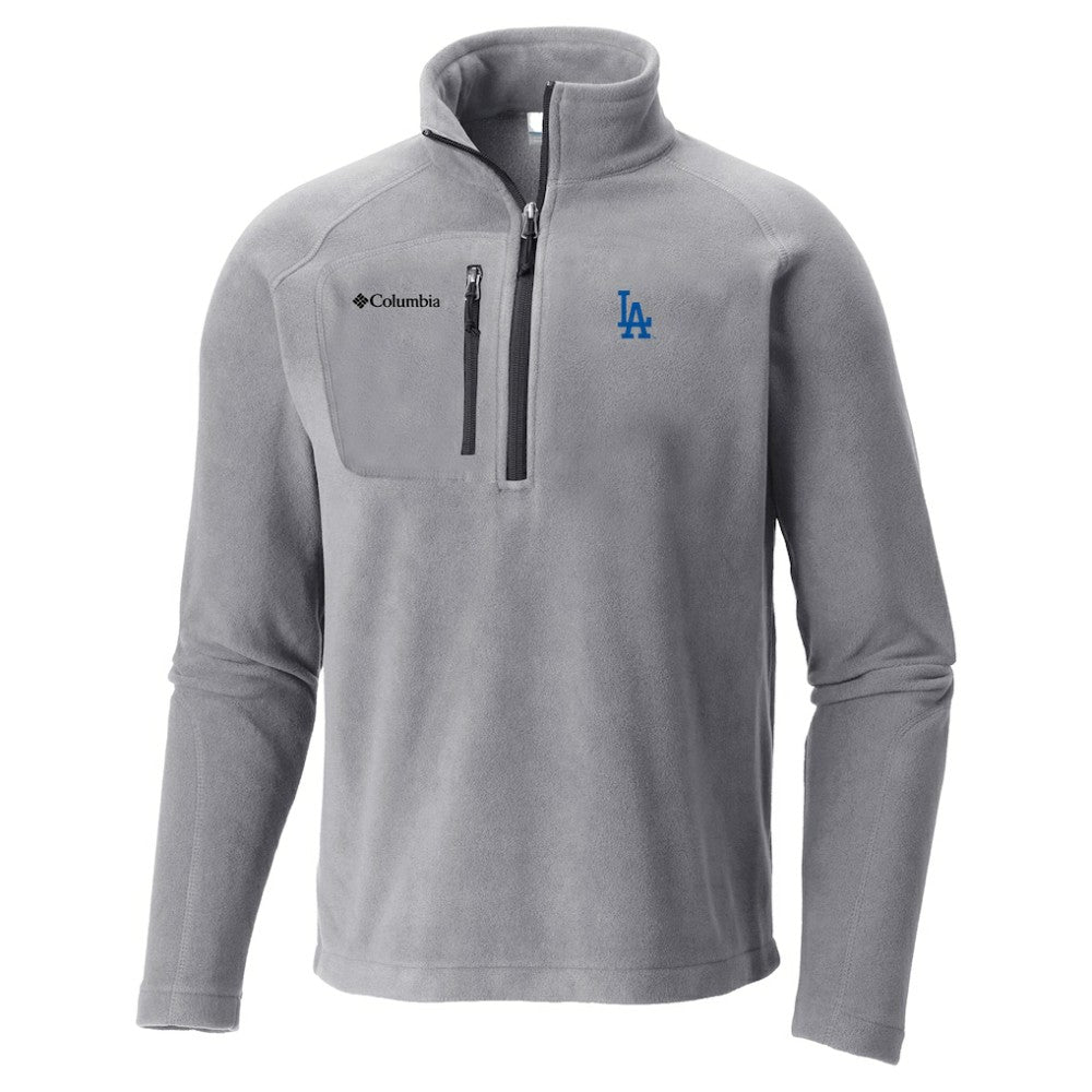 Gray Los Angeles Dodgers Columbia Fast Trek III Half-Zip Fleece Pullover