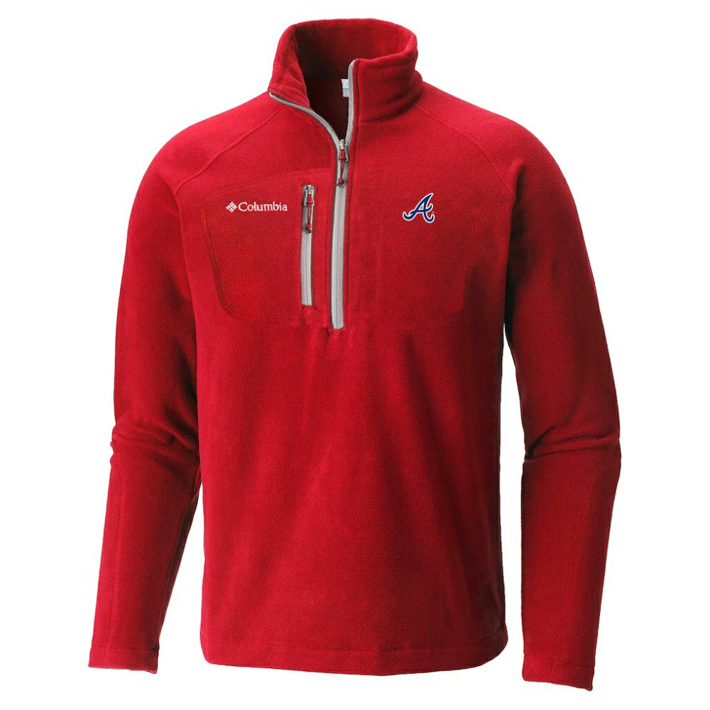 Red Atlanta Braves Columbia Fast Trek III Half-Zip Fleece Pullover
