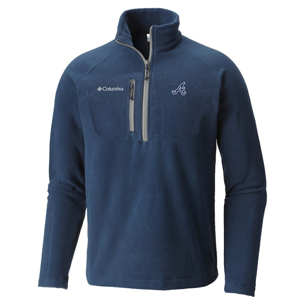 Navy Atlanta Braves Columbia Fast Trek III Half-Zip Fleece Pullover