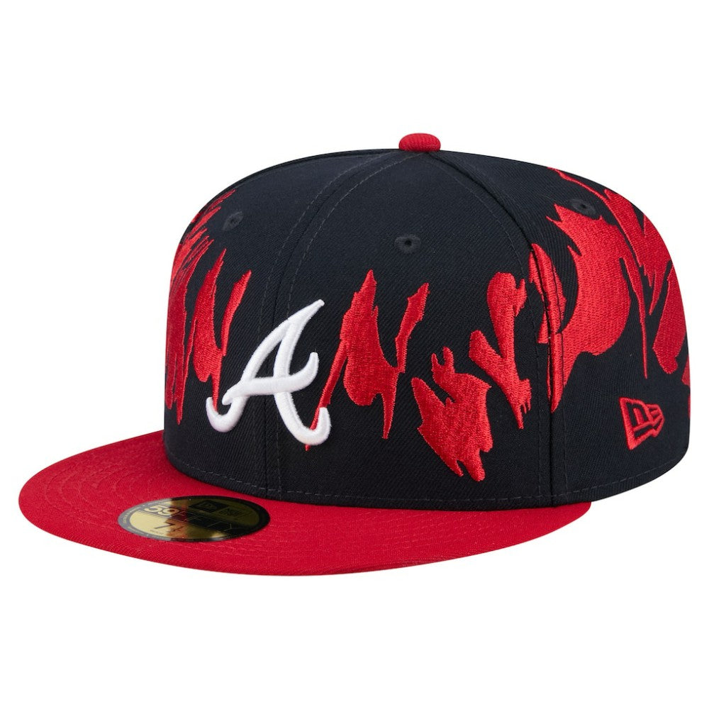 Navy/Red Atlanta Braves New Era Retro Pattern 59FIFTY Fitted Hat