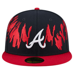 Navy/Red Atlanta Braves New Era Retro Pattern 59FIFTY Fitted Hat
