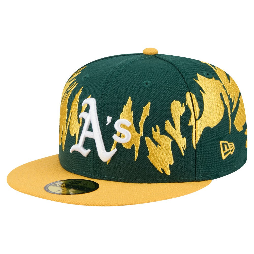 Green/Gold Athletics New Era Retro Pattern 59FIFTY Fitted Hat