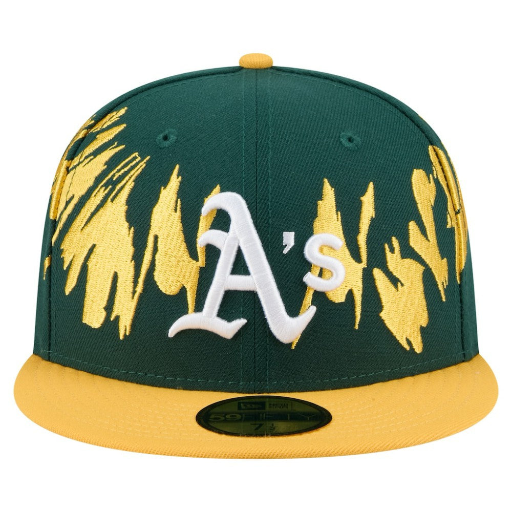 Green/Gold Athletics New Era Retro Pattern 59FIFTY Fitted Hat