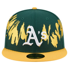 Green/Gold Athletics New Era Retro Pattern 59FIFTY Fitted Hat