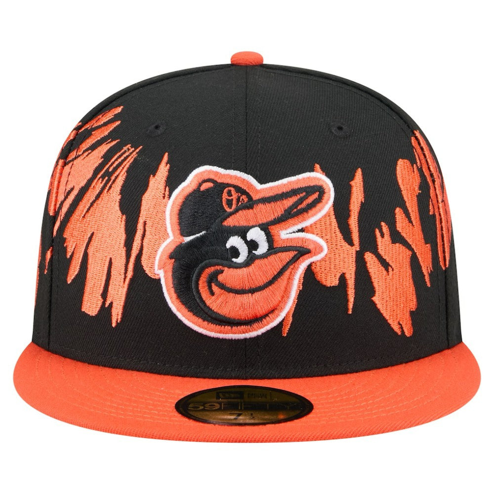 Black/Orange Baltimore Orioles New Era Retro Pattern 59FIFTY Fitted Hat