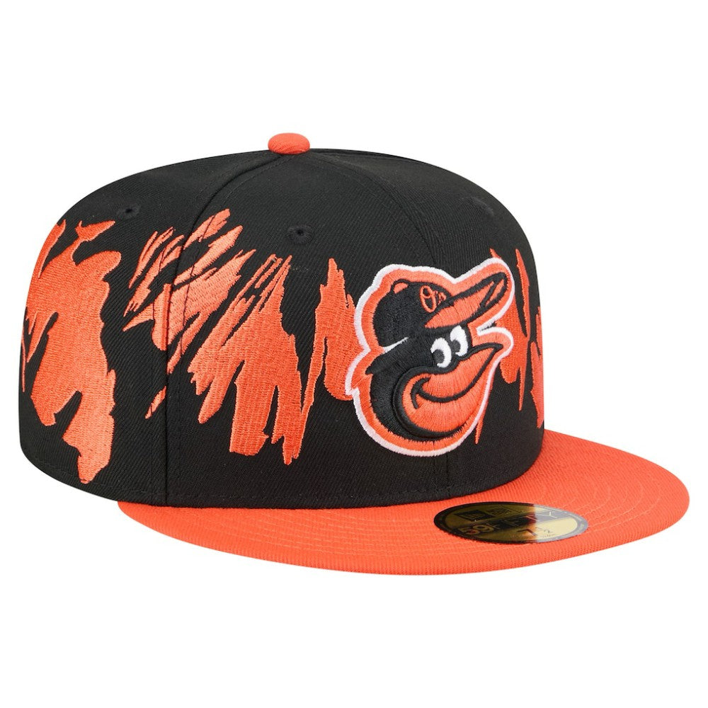 Black/Orange Baltimore Orioles New Era Retro Pattern 59FIFTY Fitted Hat