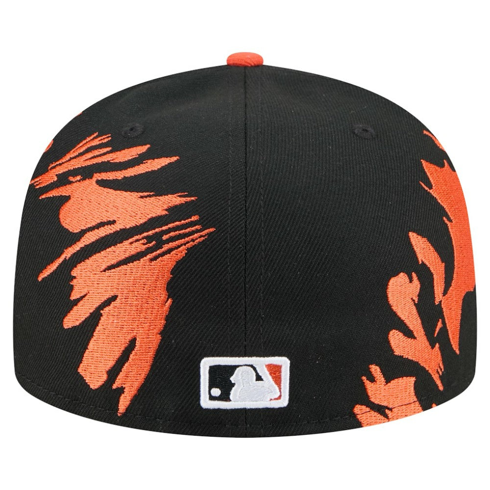 Black/Orange Baltimore Orioles New Era Retro Pattern 59FIFTY Fitted Hat