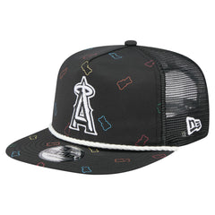 Black Los Angeles Angels New Era Gummy Golfer Trucker Adjustable Hat
