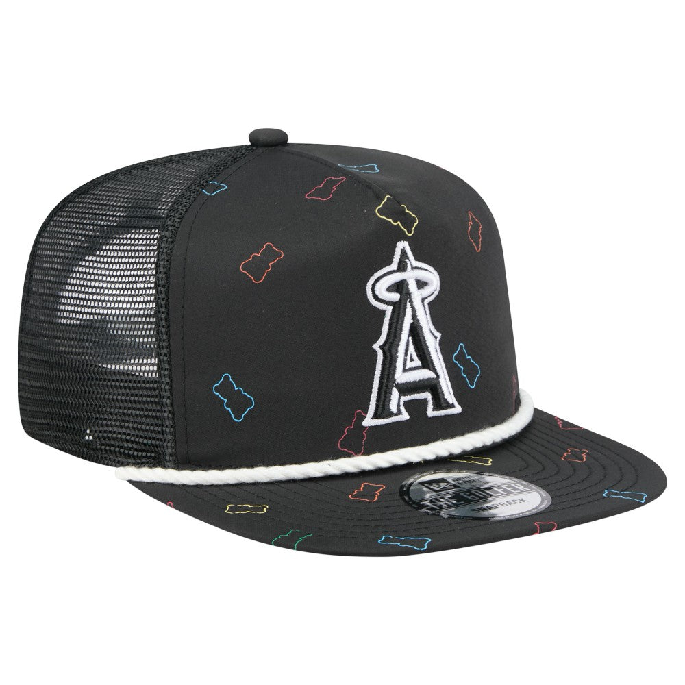 Black Los Angeles Angels New Era Gummy Golfer Trucker Adjustable Hat