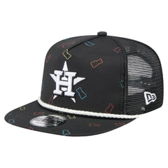 Black Houston Astros New Era Gummy Golfer Trucker Adjustable Hat